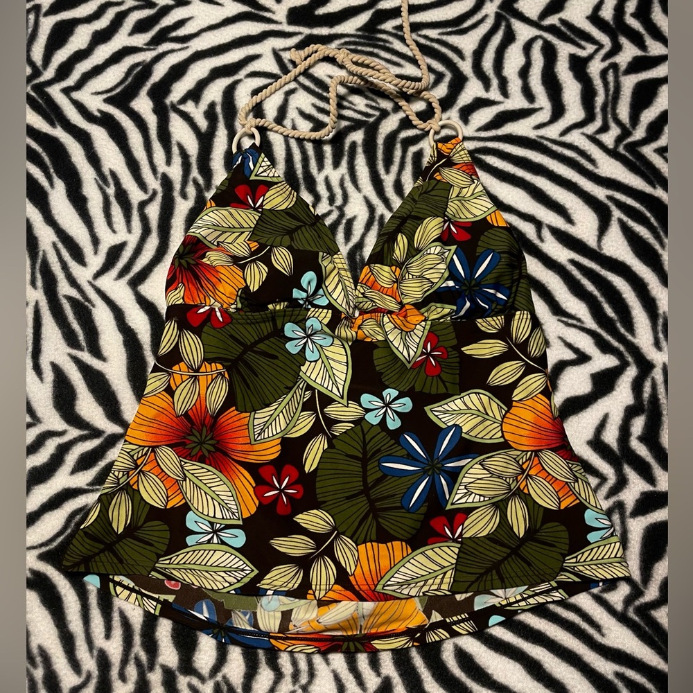 Floral y2k top/ bathing suit top